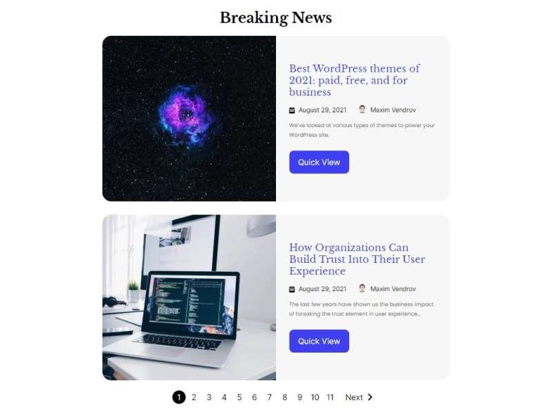 Post Grid for News